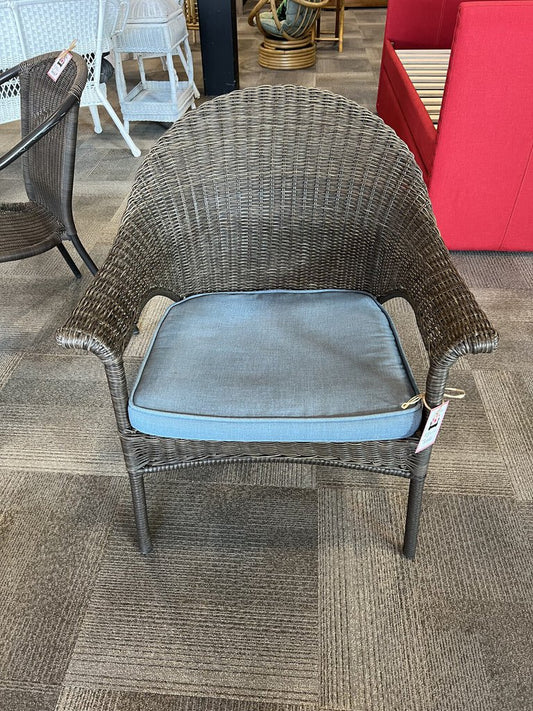 Patio Chair W/ Blue Cushion