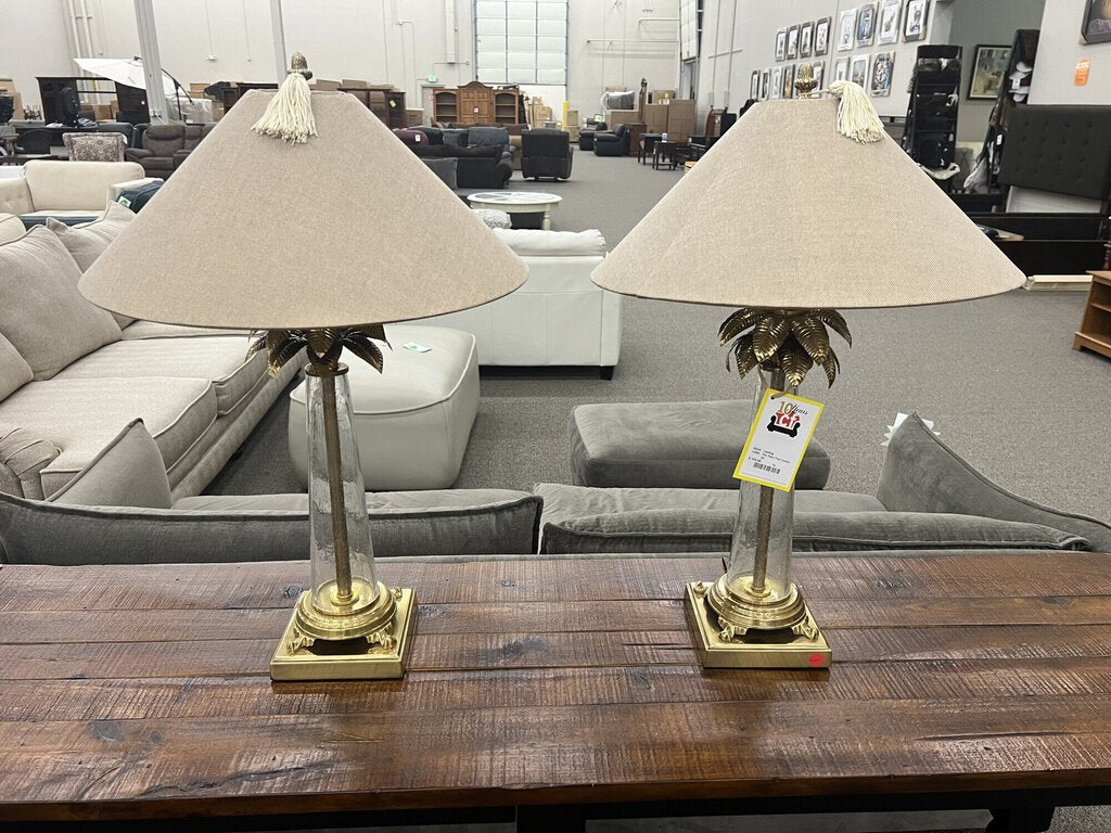 Pair Palm Tree Lamps