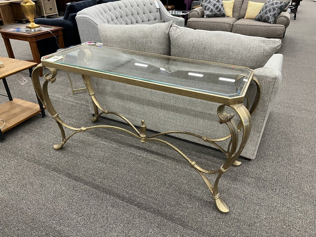 Gold/ Glass Sofa Table
