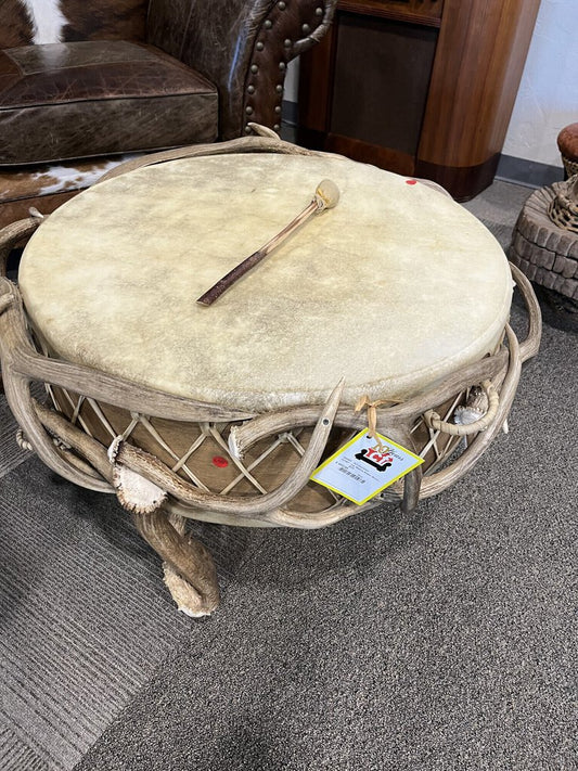 Lg. Native Antler Drum w/stick