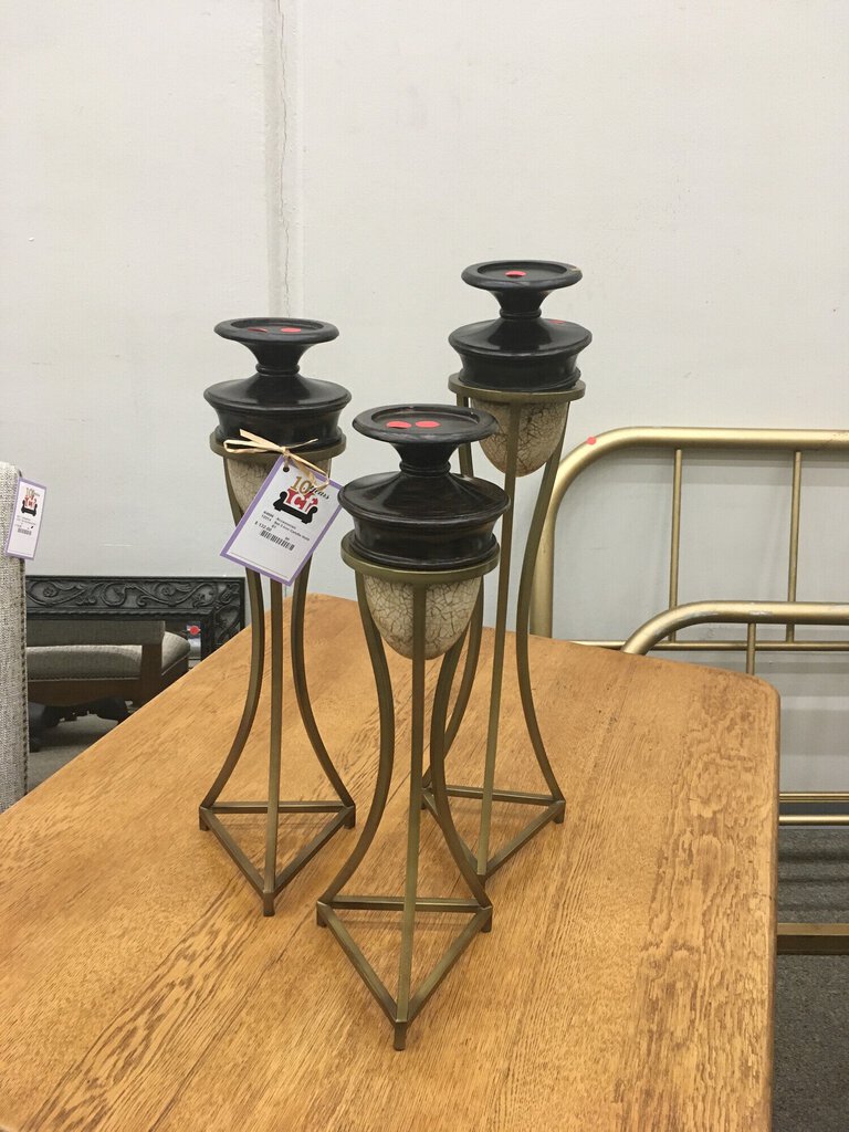 Set 3 Iron Candle Holders