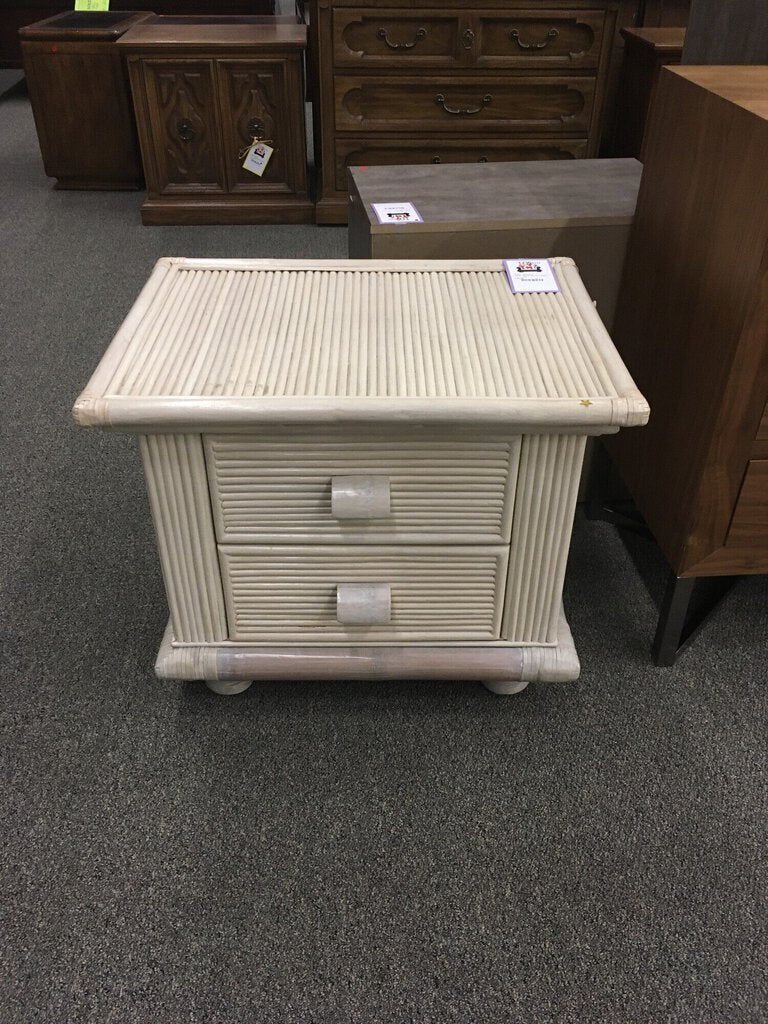 Cream Bamboo Nightstand