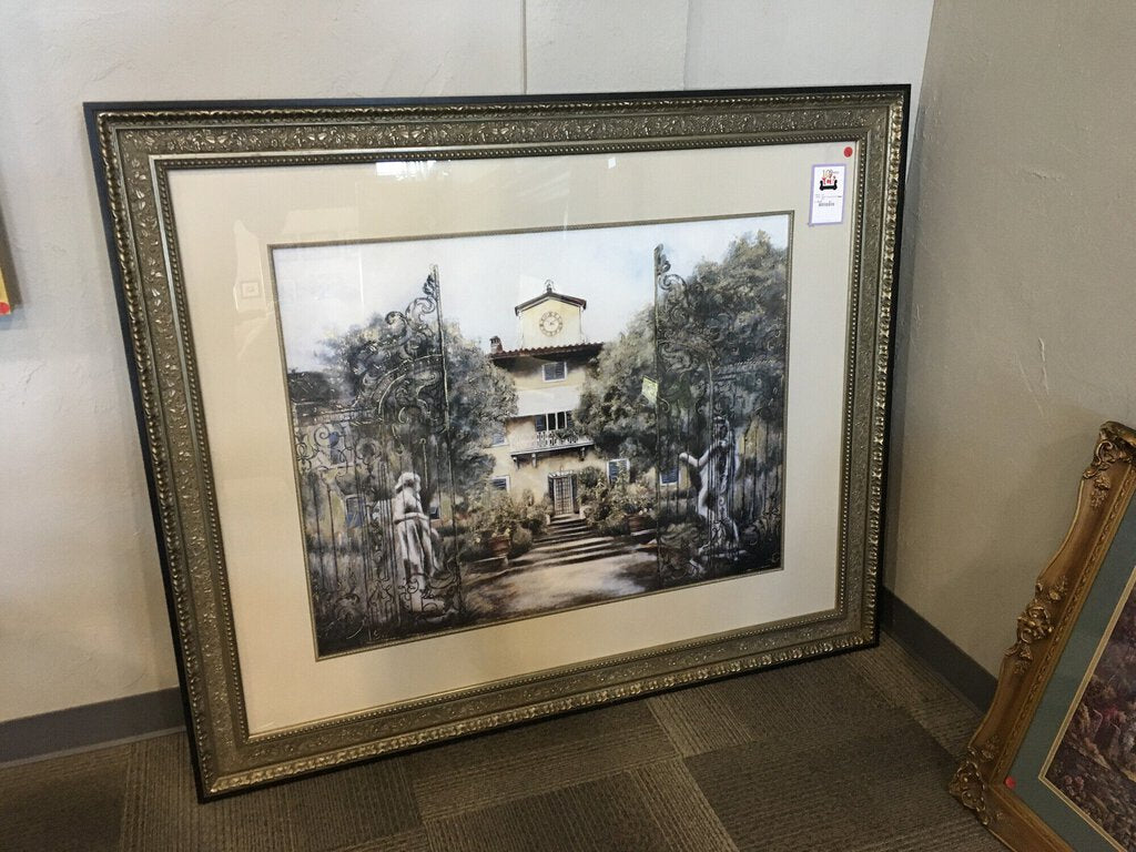 Silver Framed Clock Tower