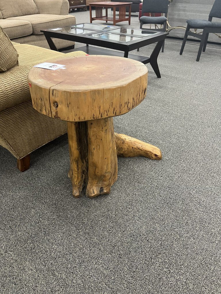 Wood Slab End Table