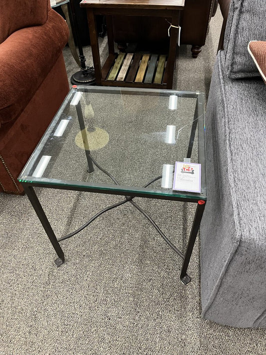 Wrought Iron/glass End Table