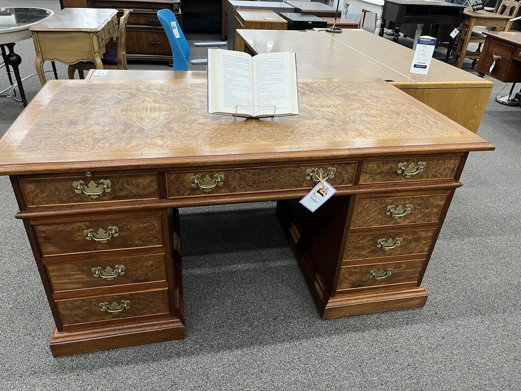 Vintage Burl Wood Desk