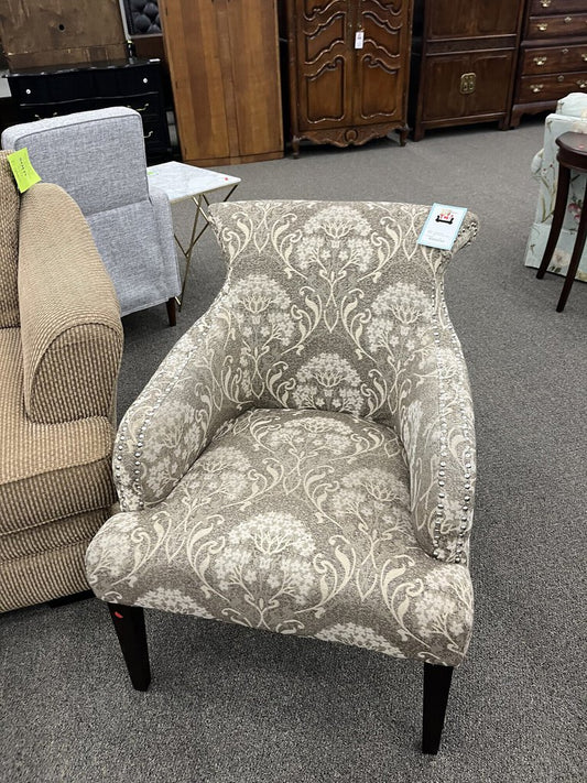 Gray Floral Acc. Chair