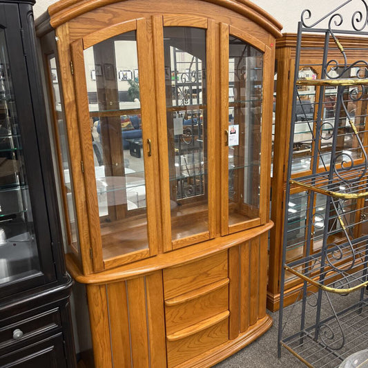 2 pc Oak Hutch