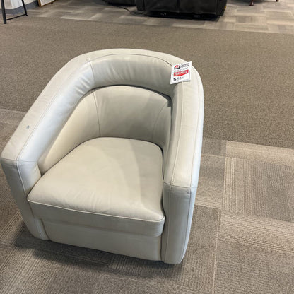 Grey Leather Swivel Chair
