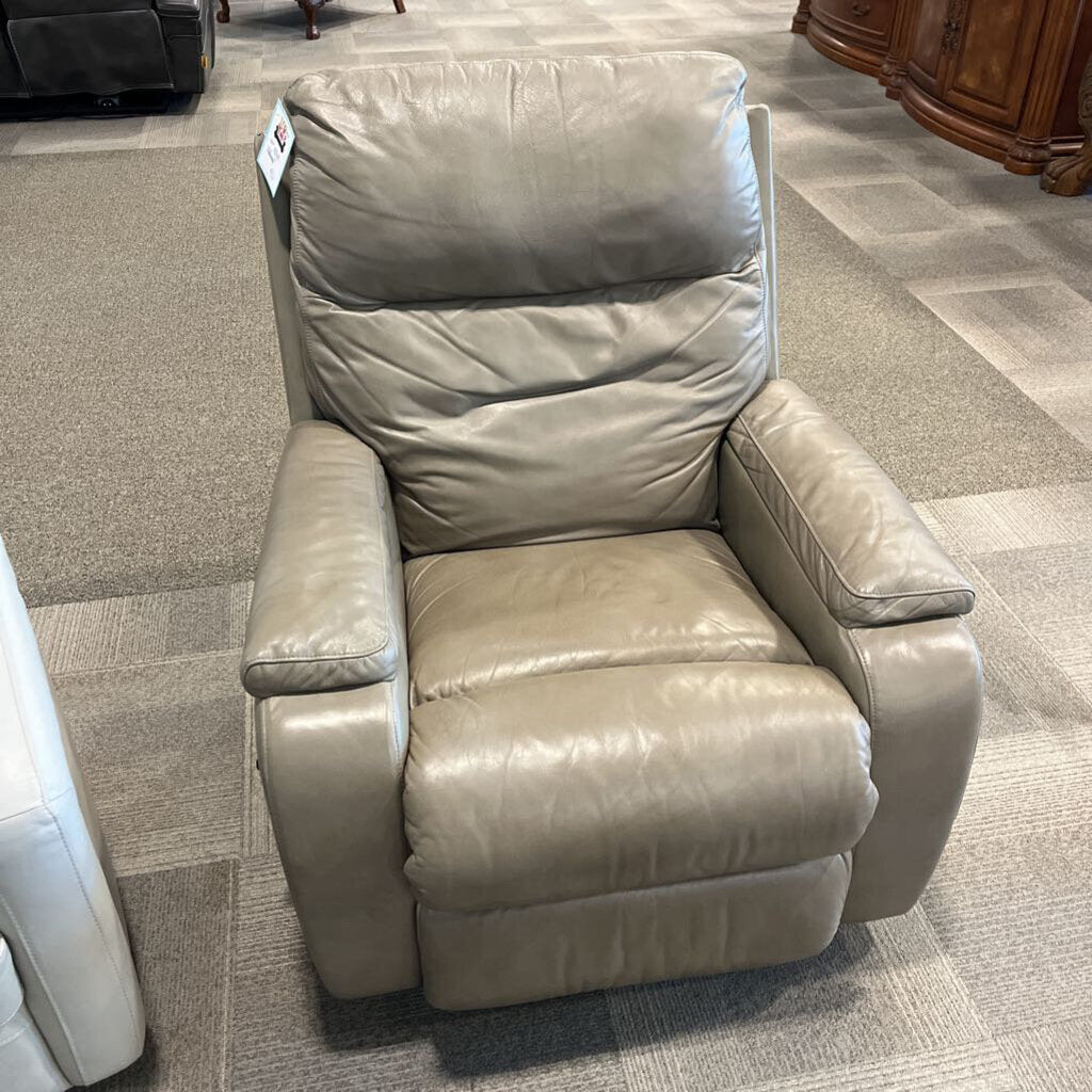 Gray Leather Recliner