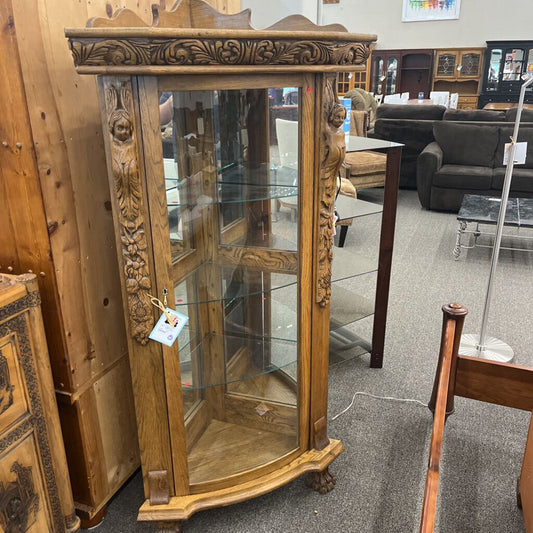 Vintage carved corner curio