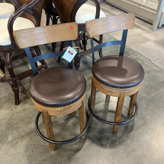 Pair rustic stools