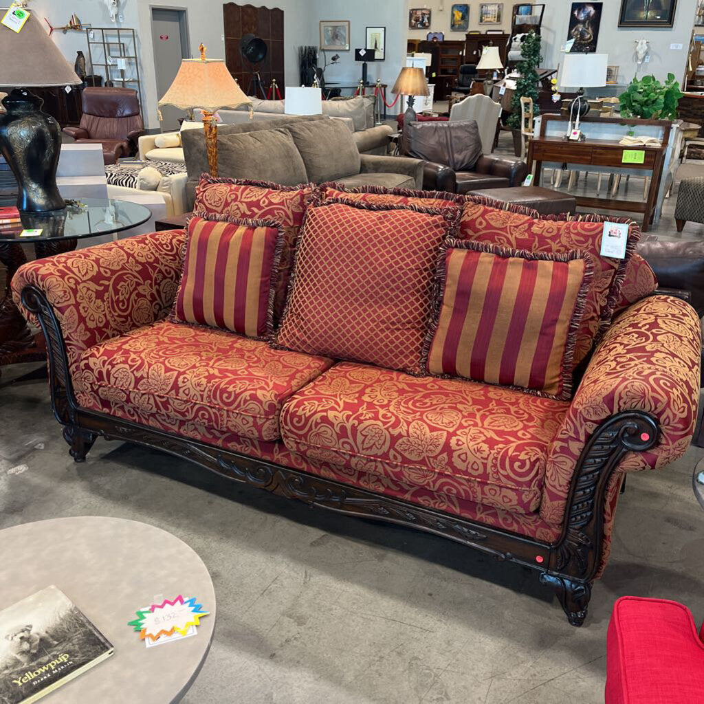 Red & Gold Pattern Sofa