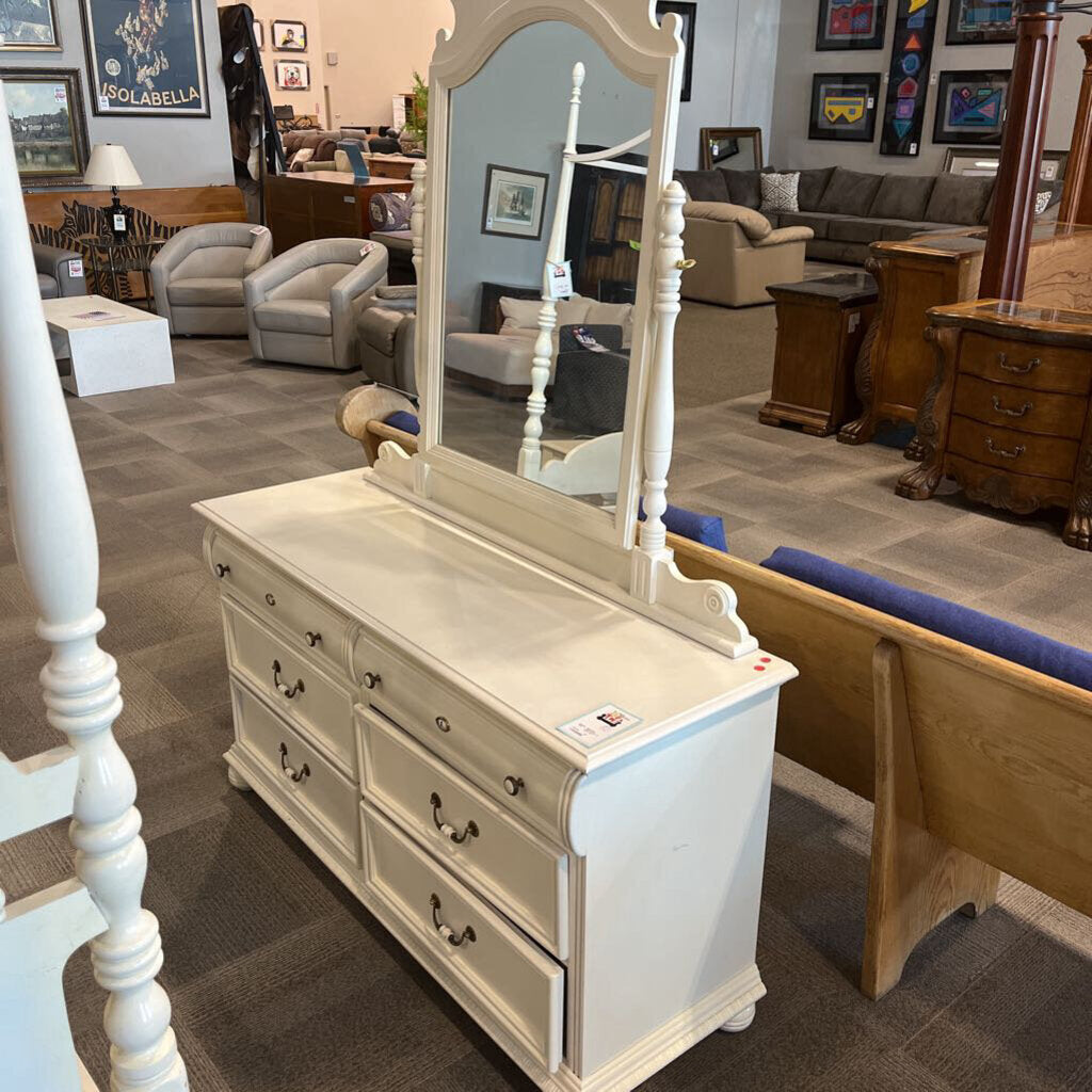 White Dresser w/ Mirror