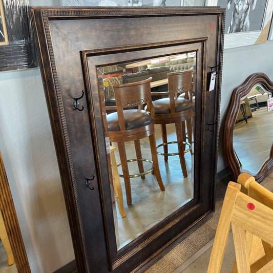 Large Mirror w/ Coat Hooks