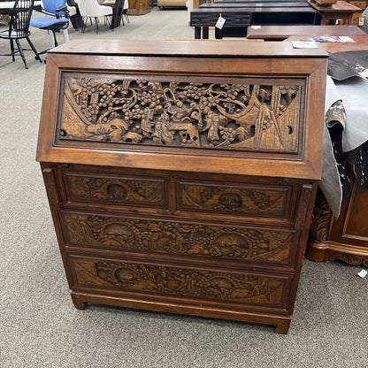 Carved Wood Secretary