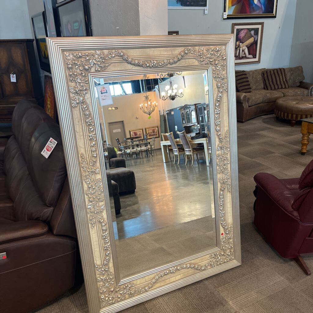 Silver mirror Floral Frame