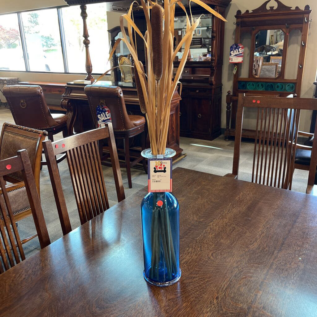 Blue Cattail Vase