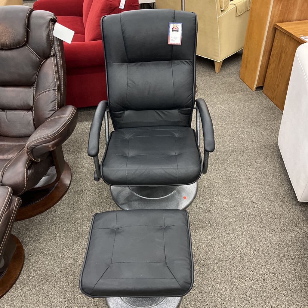 Black Recliner w/ Ottoman