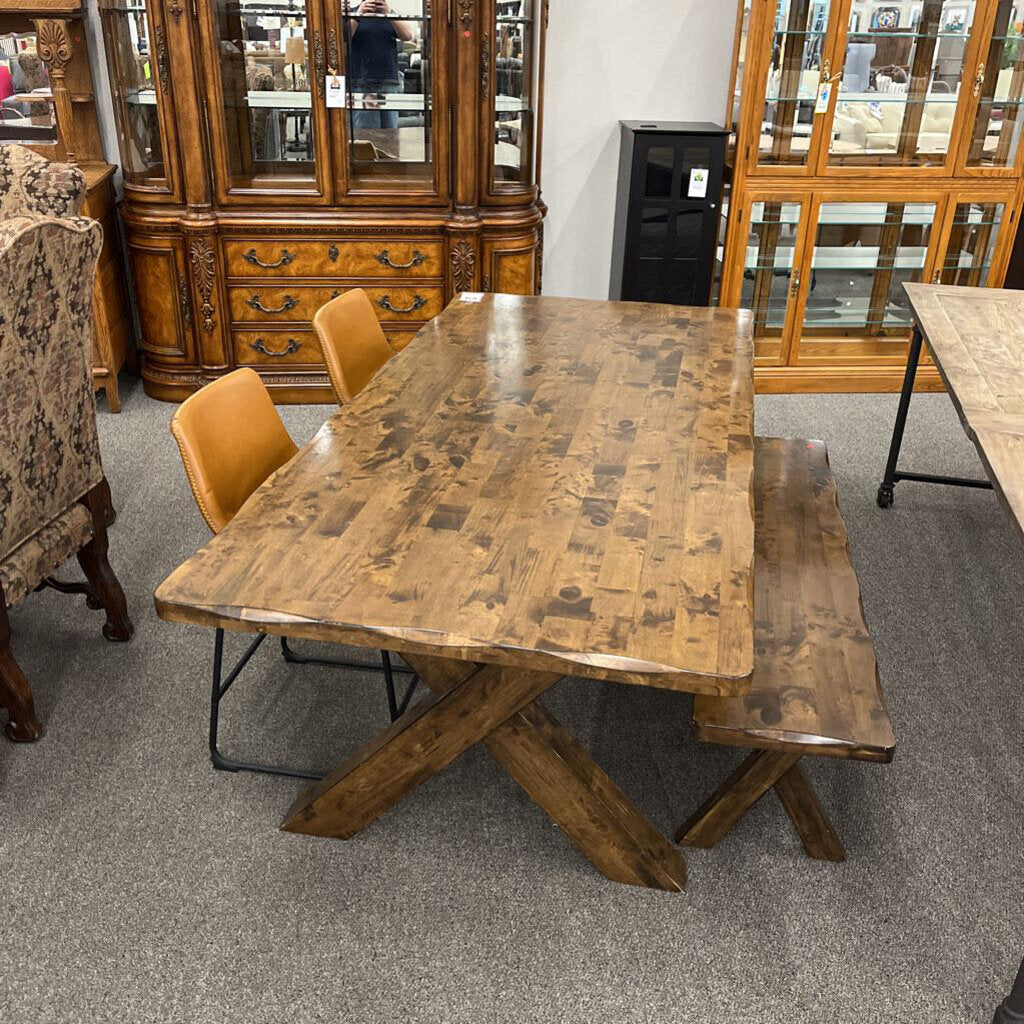 Rustic Table w/ Bench & 2 Chairs