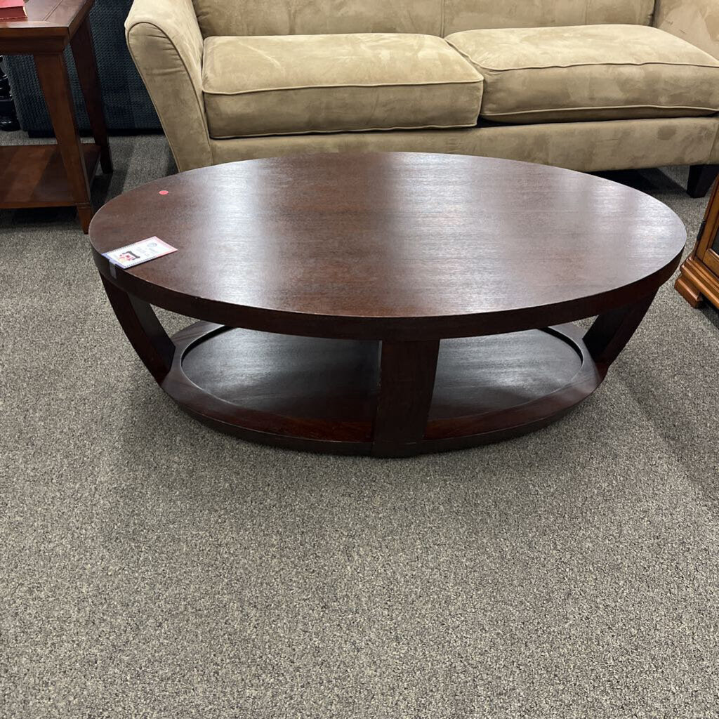 Brown Oval Coffee Table