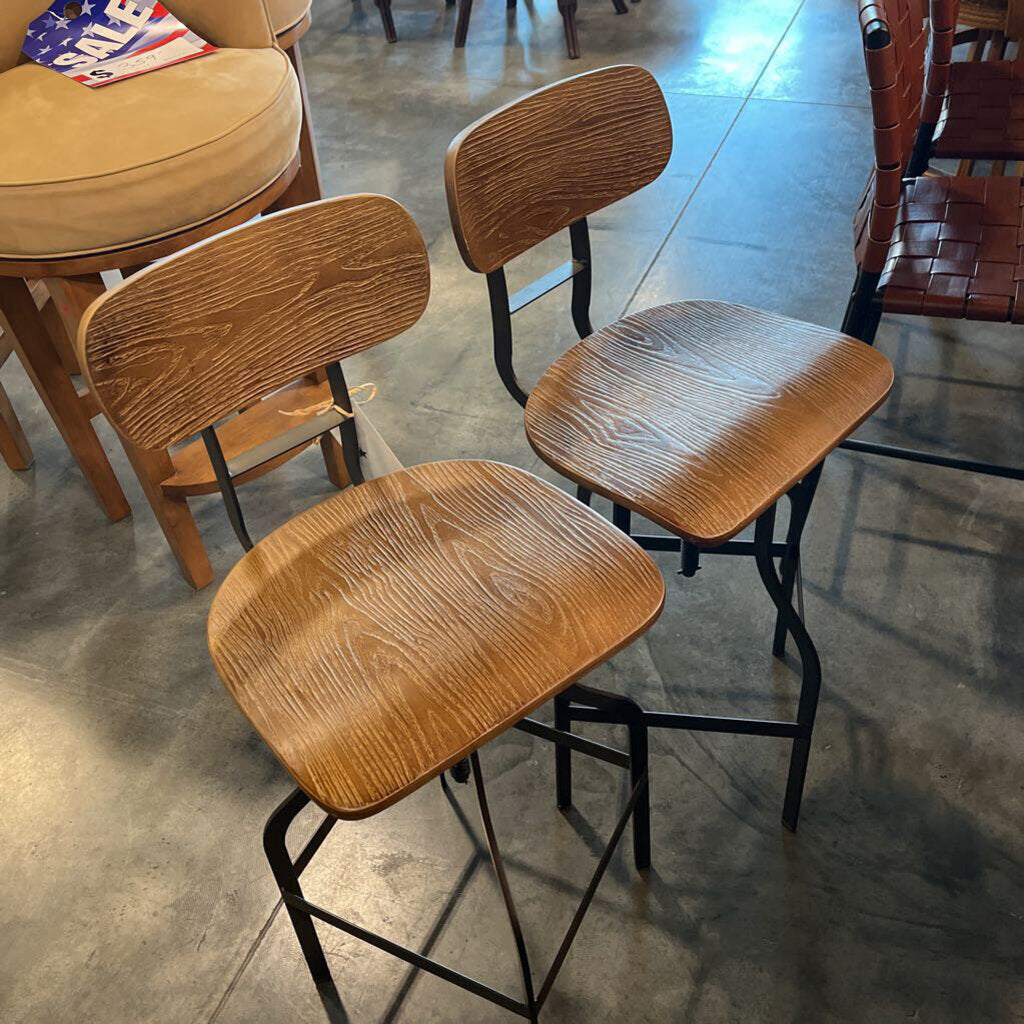 Pair Rustic Barstools