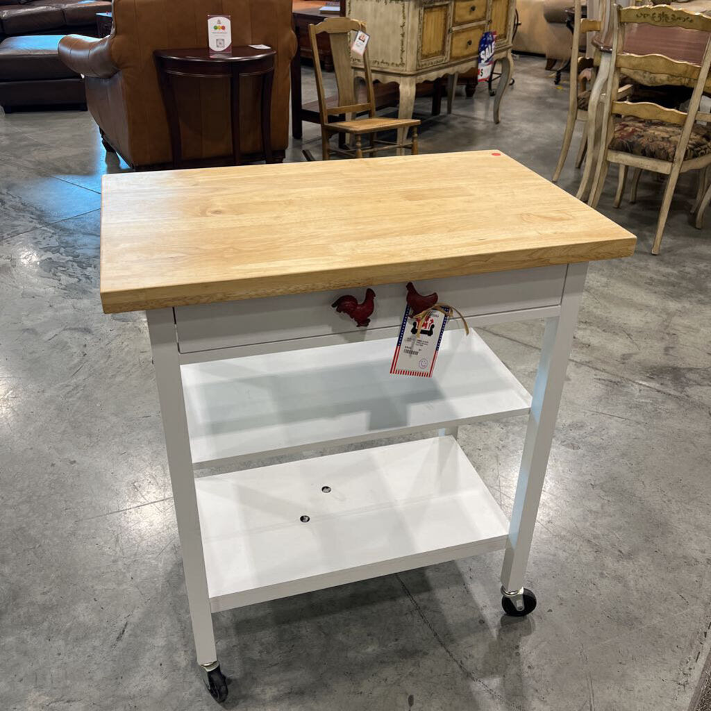 White Kitchen Cart