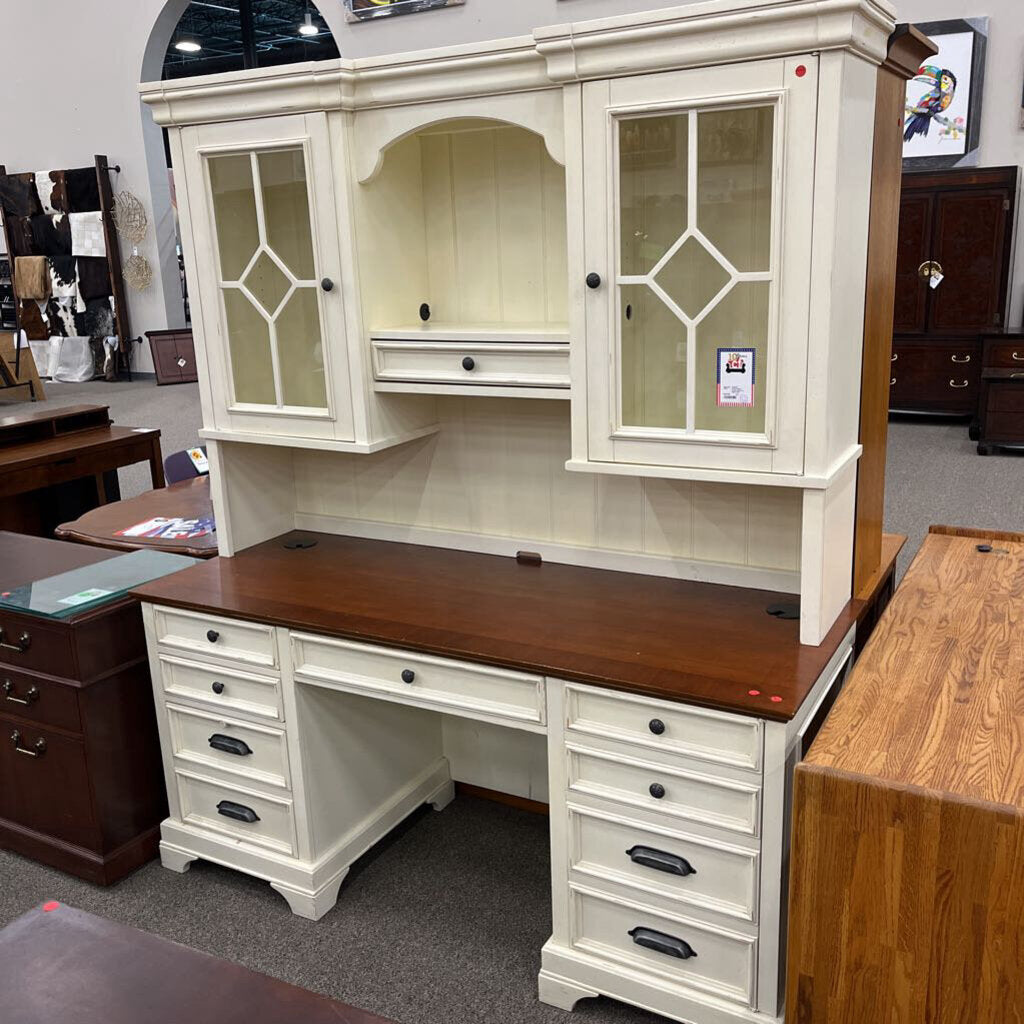 Cream Desk w/ Hutch