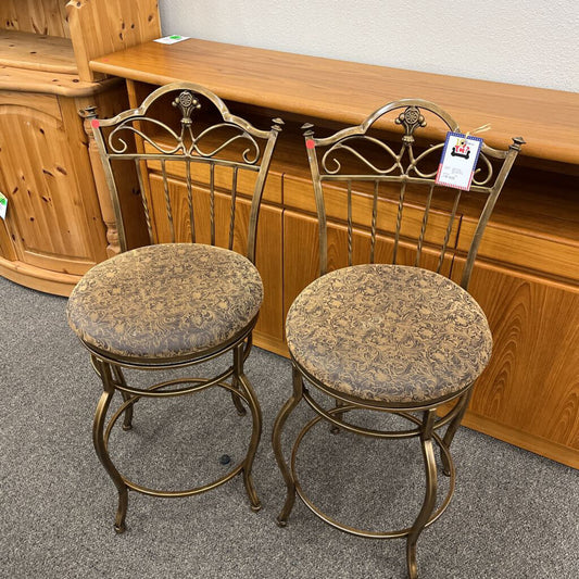 Set of 5 Gold Floral Barstools