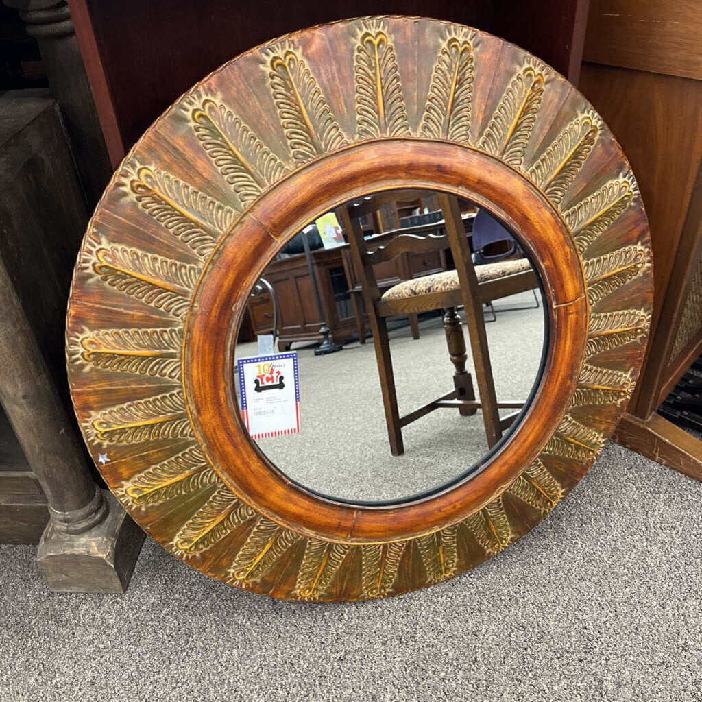 Round Metal framed mirror