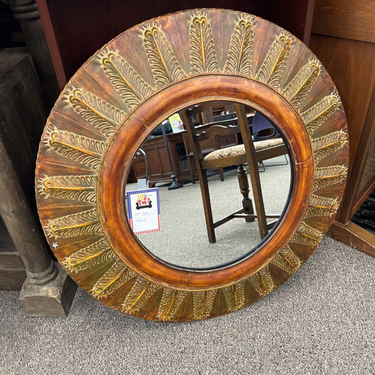 Round Metal framed mirror