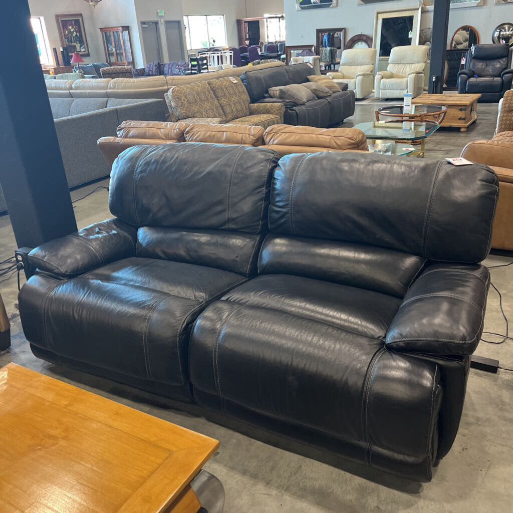 Black Leather Rec. Sofa