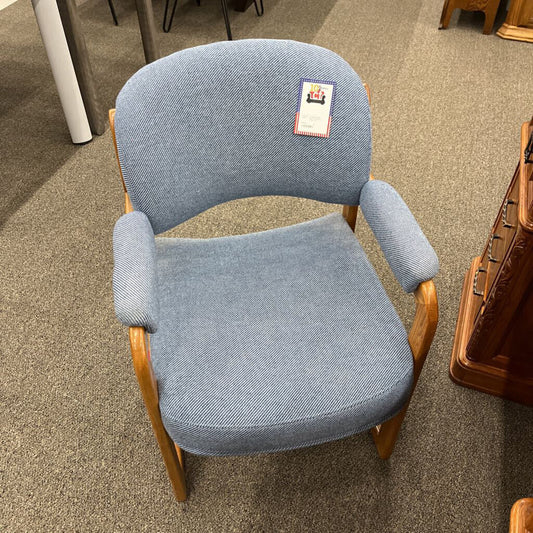 Blue Wood Arm Chair