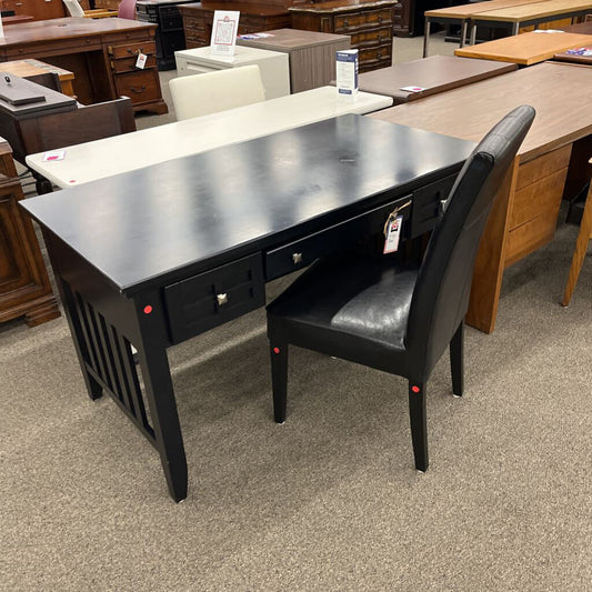 Black Desk w/ Black Chair