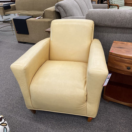 Yellow Leather Arm Chair