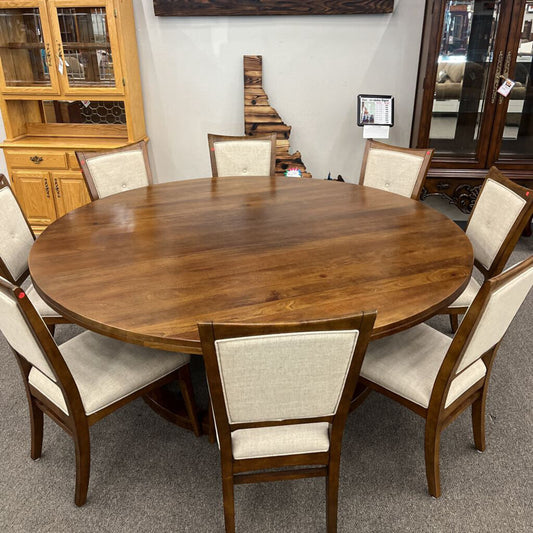 7ft. Round Table w/ 8 Chairs