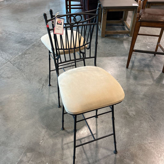 Pair of Black & Beige Barstools