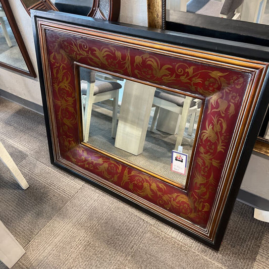 Red & Gold Frame Mirror