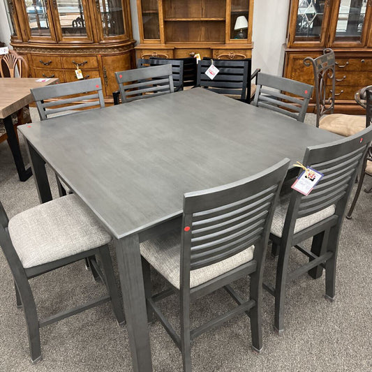 Gray Dining Table w/ 6 Chairs