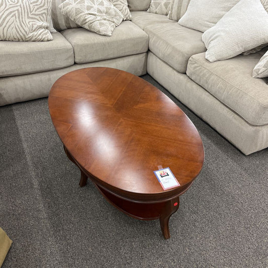 Light Brown Oval Coffee Table