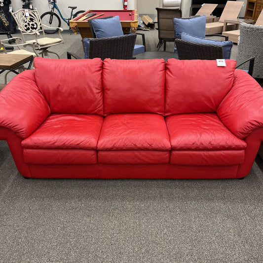 American Leather Cherry Red Sofa