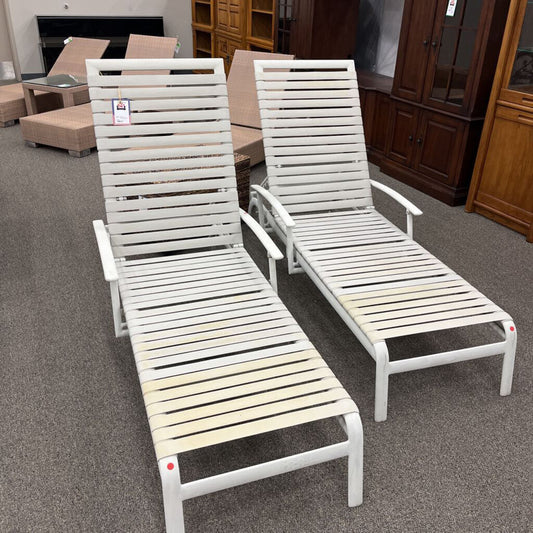 Pair of Gray Patio Loungers