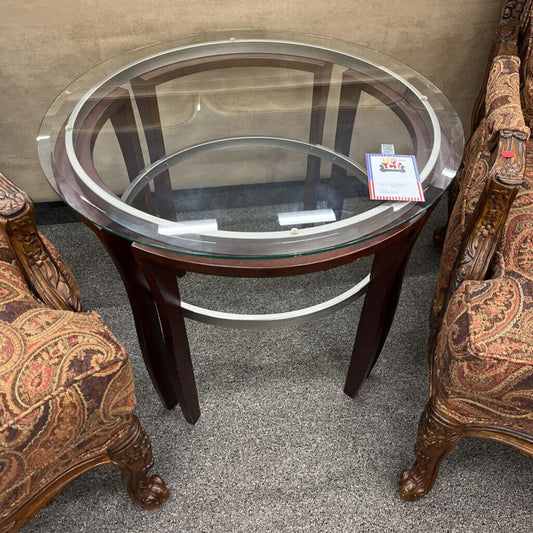 Glass Top End Table