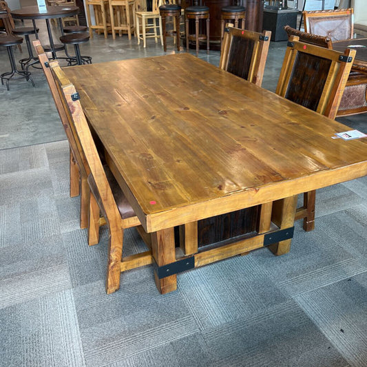 Rustic Pine Table w/ 4 Chairs