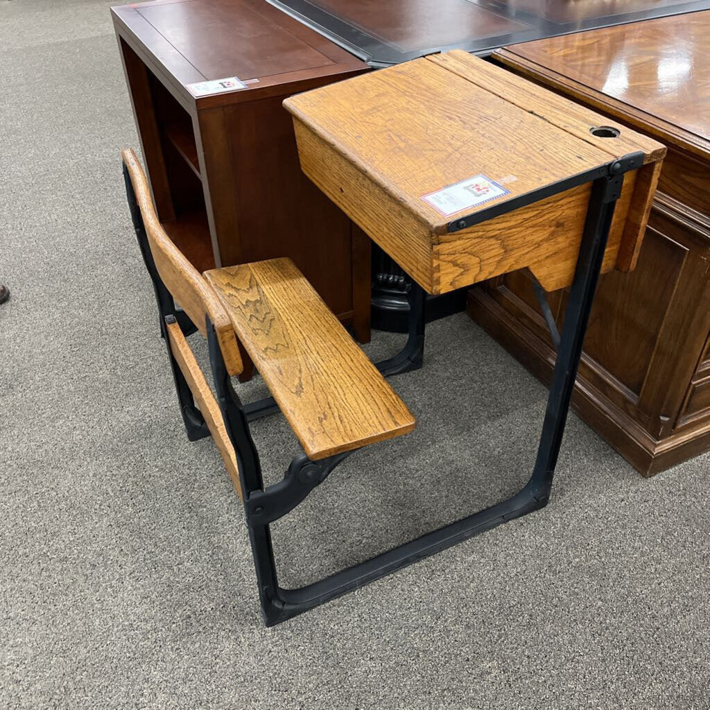 Vintage Wood School Desk