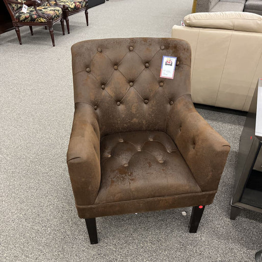 Brown Fabric Accent Chair