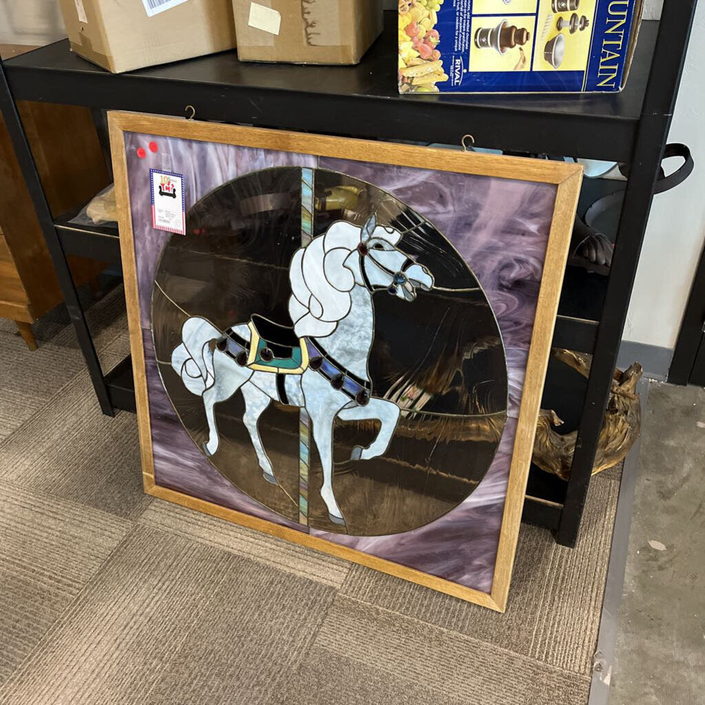 Carousel Horse Stained Glass Window