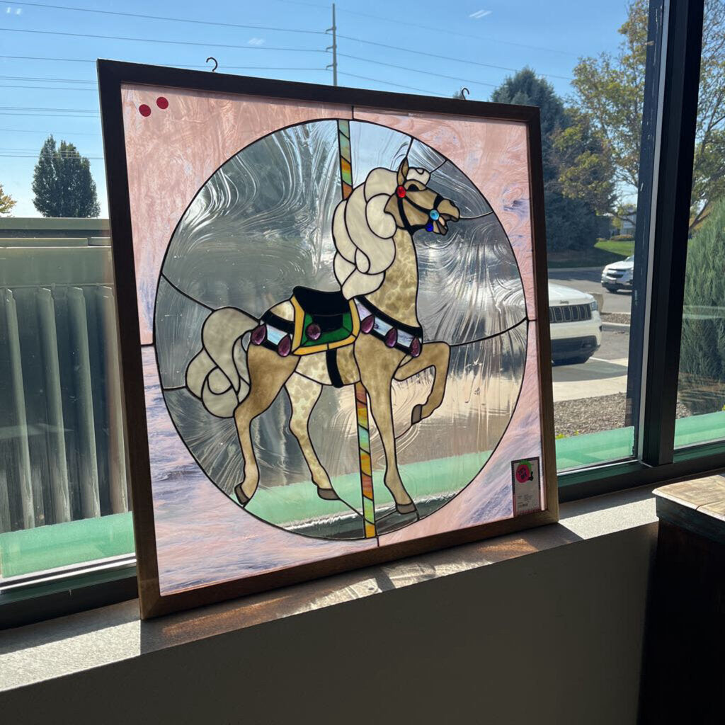 Carousel Horse Stained Glass Window