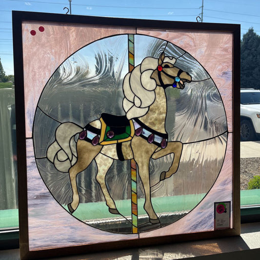 Carousel Horse Stained Glass Window