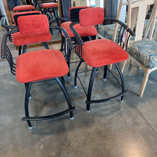 Pair of Red Gibo Stools